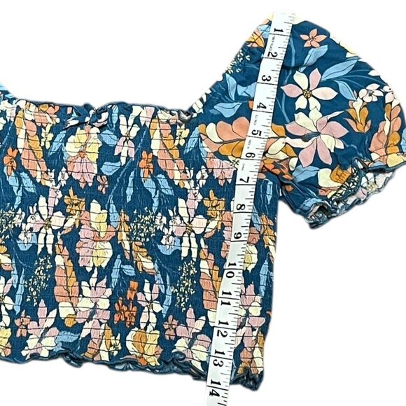 Aerie Cropped Floral Puff Sleeve Top, Size XS, NWT - Picture 3 of 9